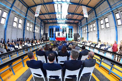 Un momento della cerimonia di inaugurazione dell'Officina manutenzione rotabili di via Giulia - Udine, 9 maggio 2019
